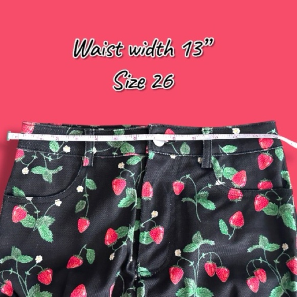 NWOT Vernacular Strawberry Straight Leg Pants. 🍓Size XS (26” Waist) - Picture 3 of 12